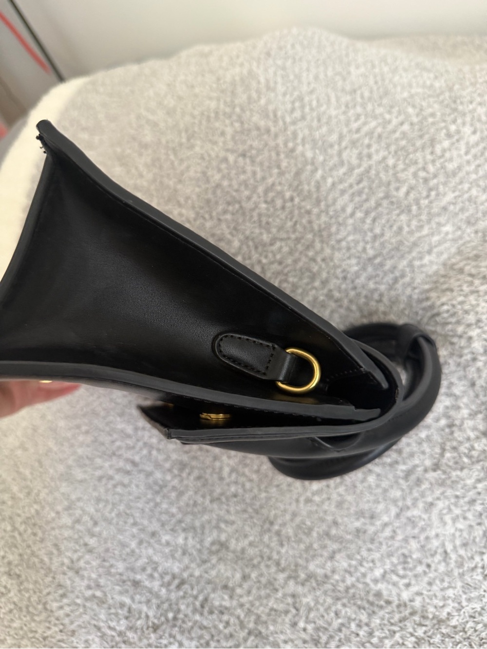 Jacquemus Black Leather Mini Top-Handle Bag with Gold Logo - Picture 10 of 12